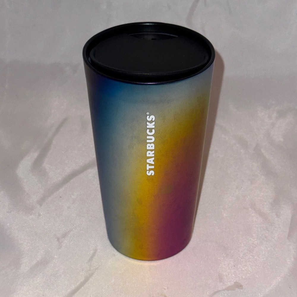Starbucks 2022 Iridescent Rainbow Oil Slick Stainless Steel Tumbler 12oz